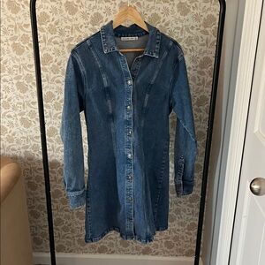 Abercrombie & Fitch | Dresses | Abercrombie Fitch Denim Shirt Mini Dress  Button Long Sleeve Blue Sp Western | Poshmark